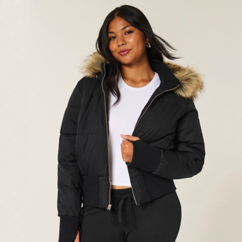 Mia - Long Sleeve Jacket with Hood and Zip Closure