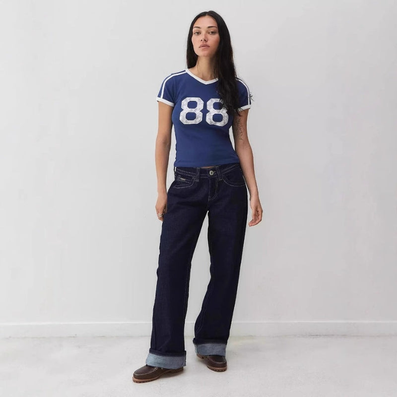 Elena – Tricou cu Mâneci Scurte și Guler în V