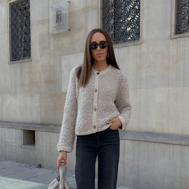 Margaret - Cardigan a manica lunga con chiusura a bottoni