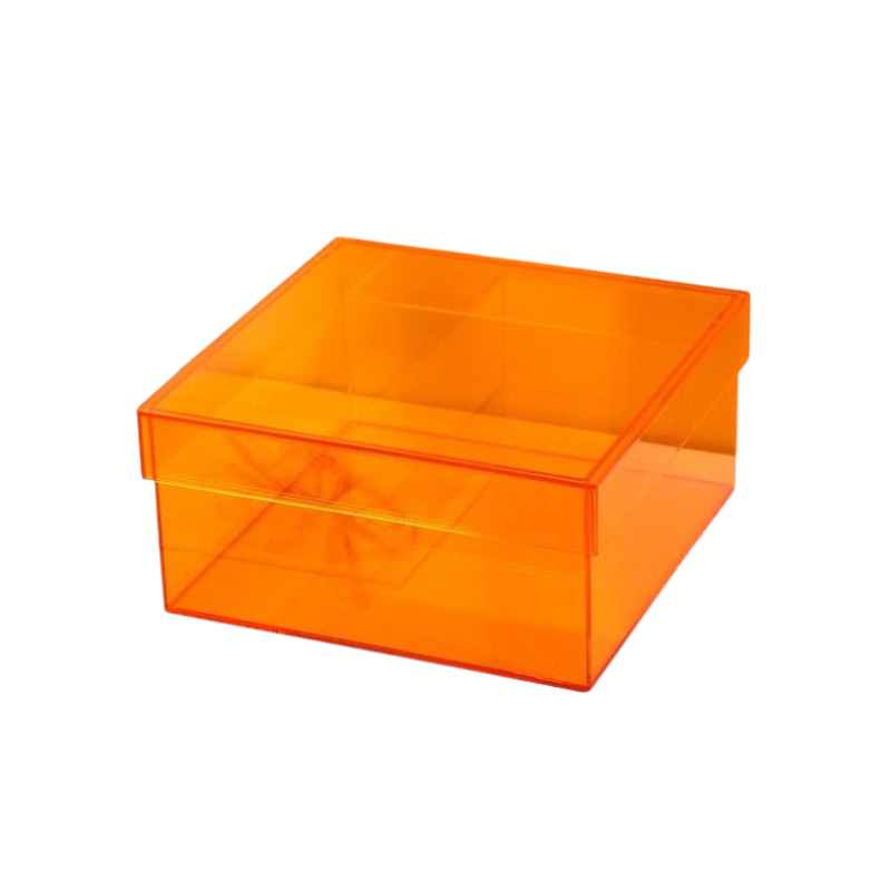 ClearNest – Scatola Portaoggetti Acrilica Colorata con Coperchio e Design Impilabile