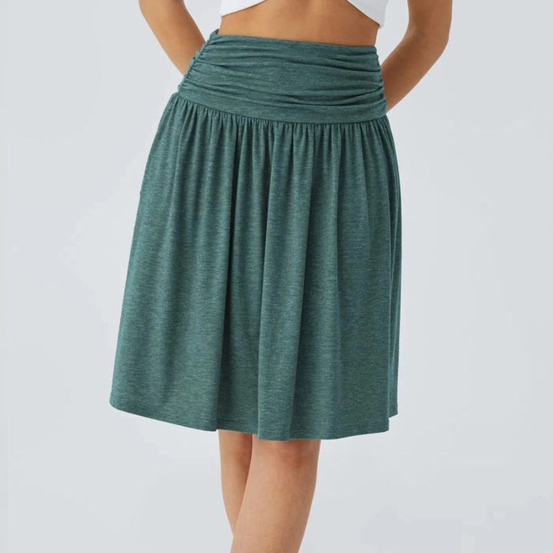 Victoria – Jupe courte taille haute avec volants et poches
