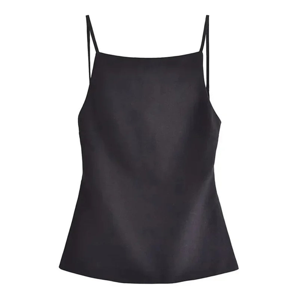 Maliya – Top casual cu spate decupat și bretele reglabile