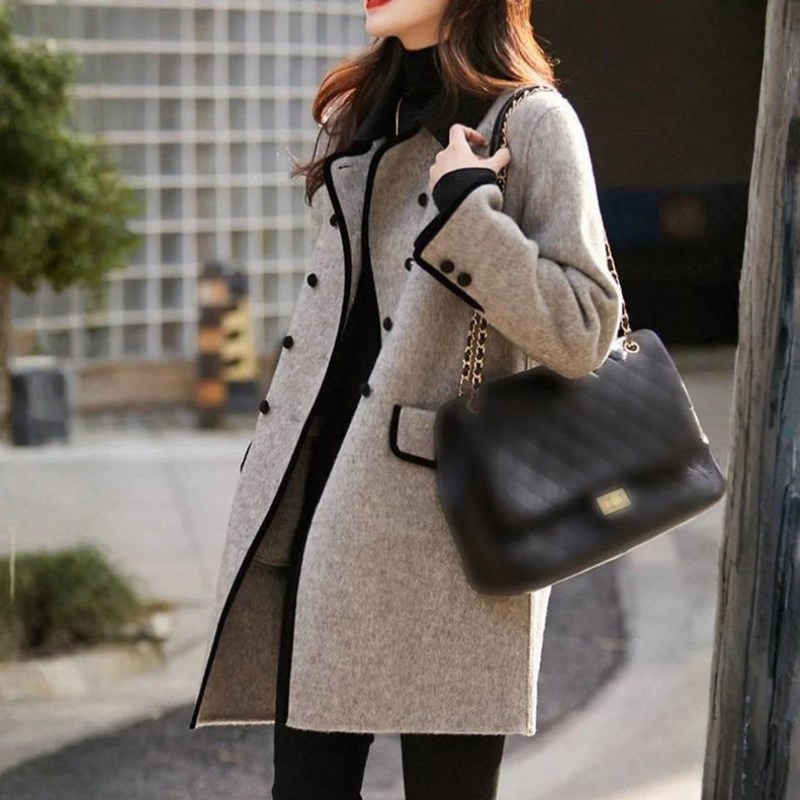 Bethany - Long sleeve coat with turn down collar