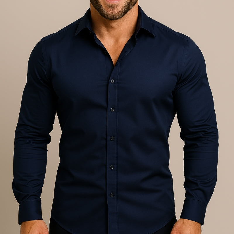 Men’s Slim Fit Long Sleeve Button-Down Shirt