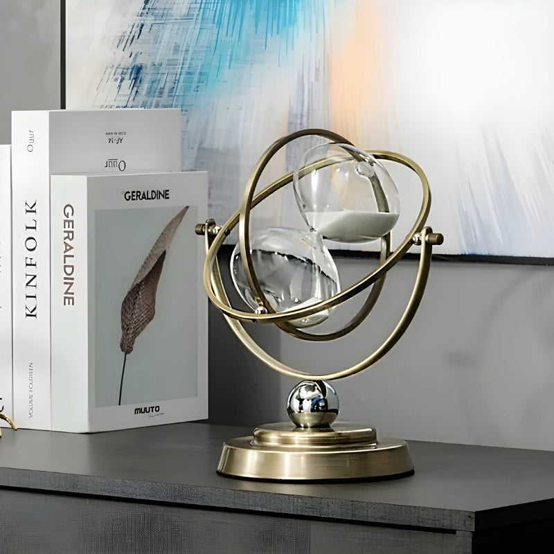 TimeLuxe – Noords Retro Metalen Zandloper voor Huis- en Kantoordecoratie