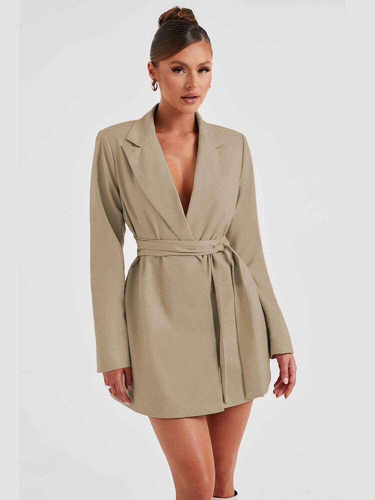 Clara - Elegant Blazer Dress with V-Neck for Women