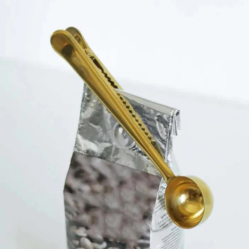 BrewMate – Cuillère doseuse pour café avec clip de fermeture