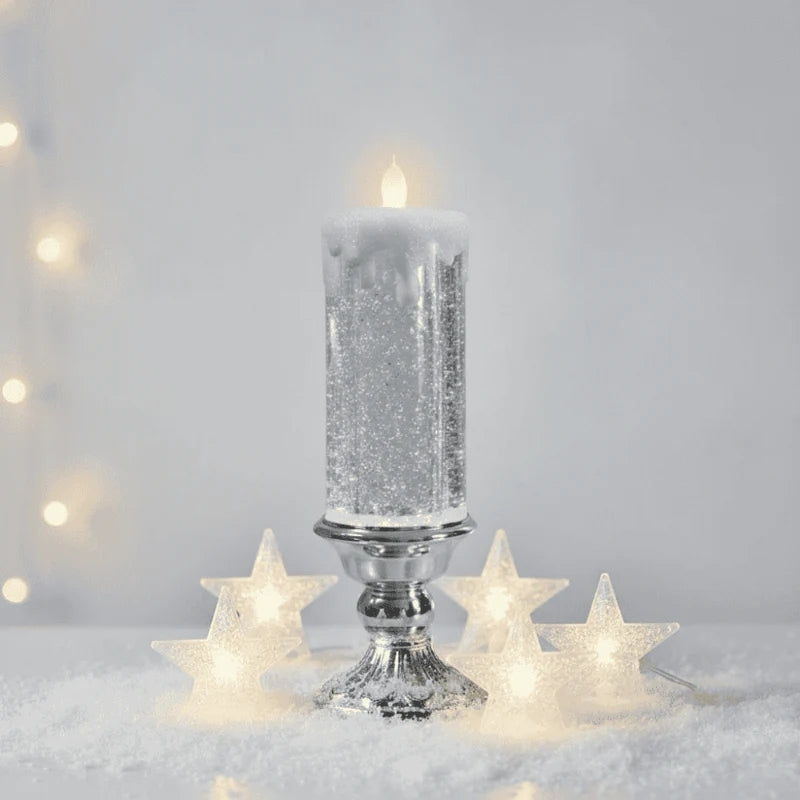 LumiGlow – LED Flameless Candle with Rotating Glitter Lights