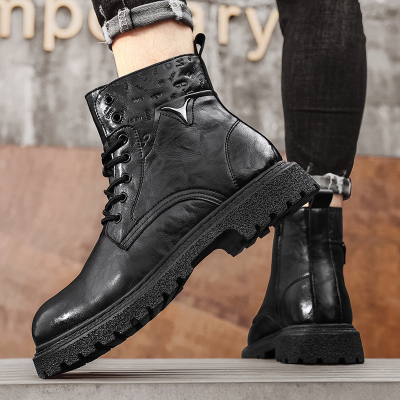 Jayden – Thick Sole Lace-Up Boots with Round Toe | Adjustable Secure Fit for Everyday Wear | Stable Support for Walking | Sizes 38–45 | Brown, Black