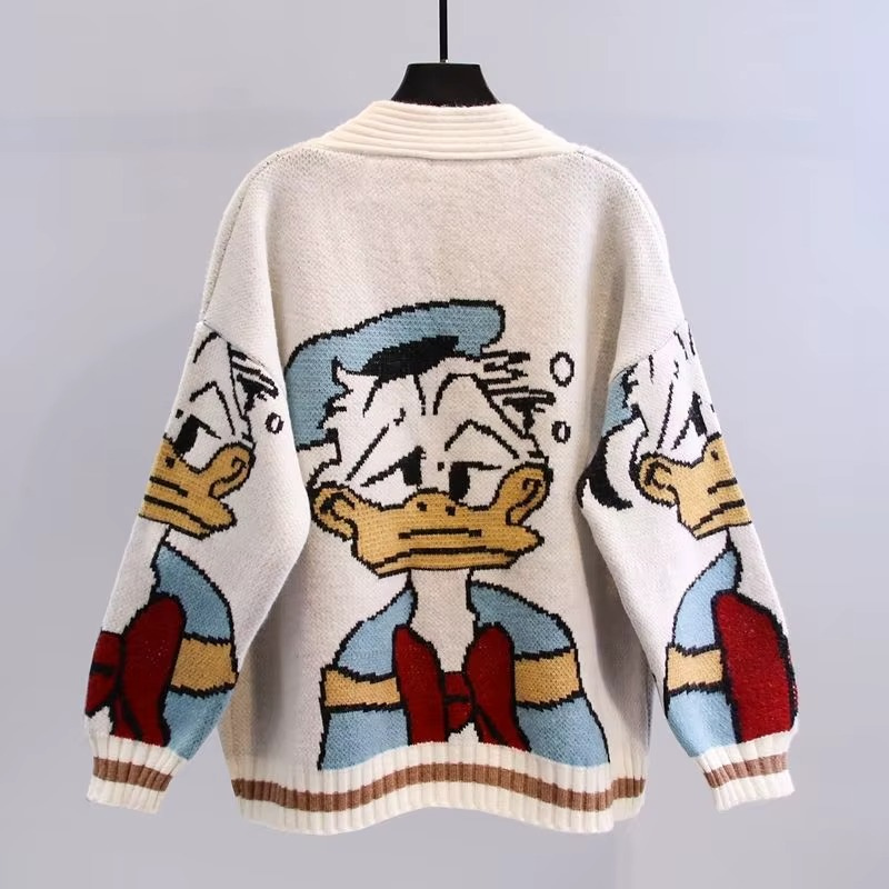 Demi - Long Sleeve Printed Cardigan with Button Closure