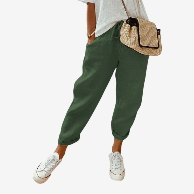Women’s Striped Pants with Drawstring
