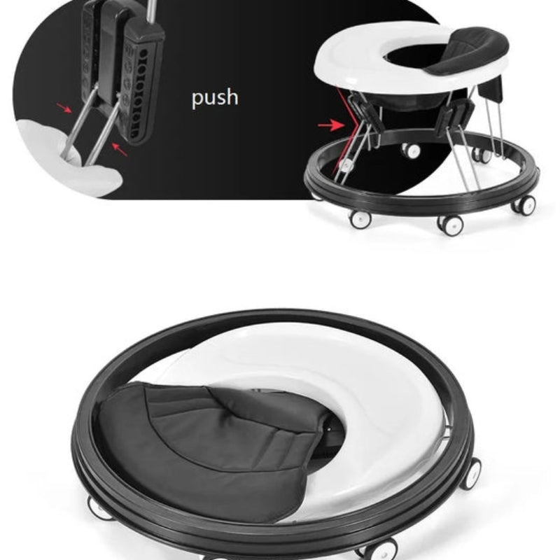 MoveSphere - Circulaire basis babywalker met zwenkwielen en verhoogde rugleuning
