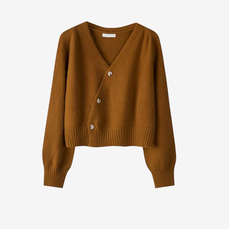 Amelia – Long Sleeve Cardigan with V Neck and Buttons