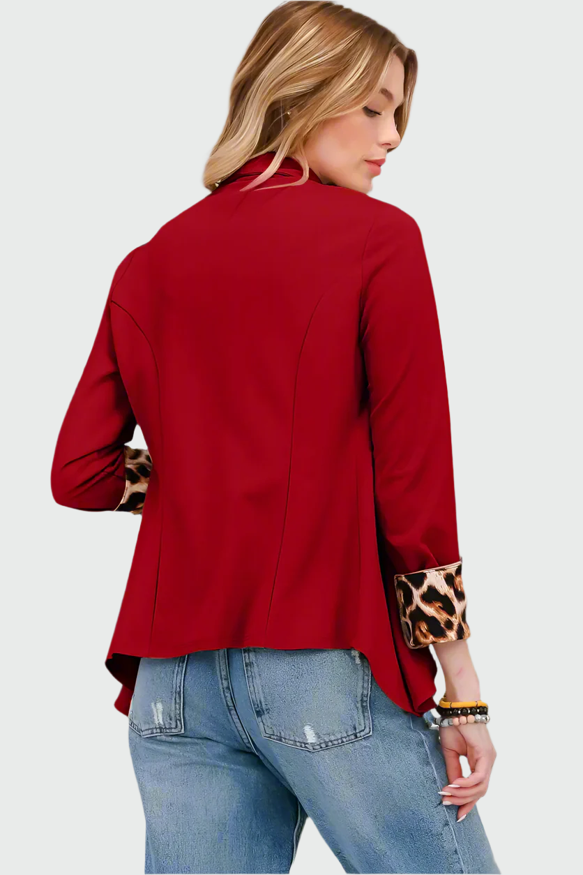 Amara - Modern open-front blazer with rolled-up sleeves and comfortable fit