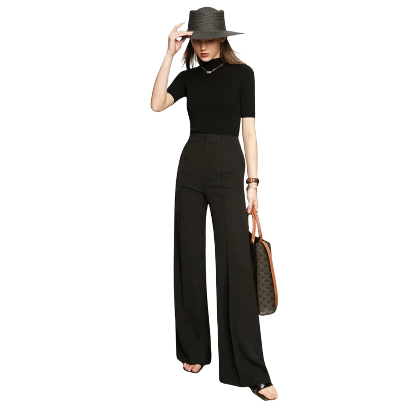 Victoria - Vysoký pás, široké nohavice s vreckami
