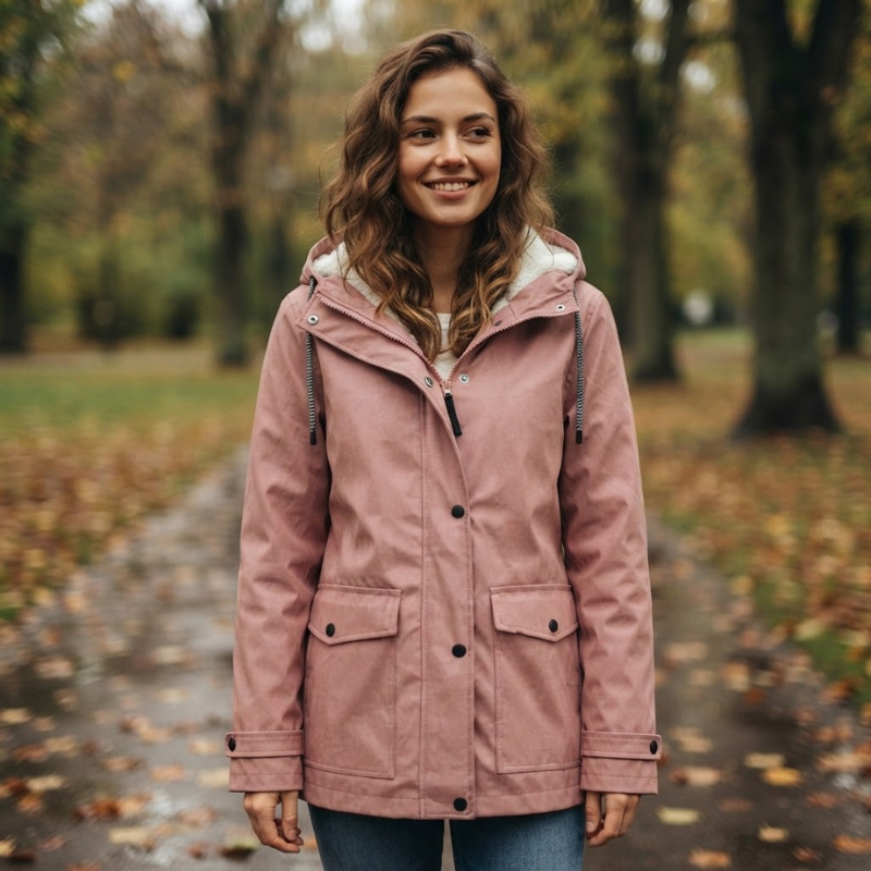 Pockora - Women’s Long Coat with Hood and Pockets