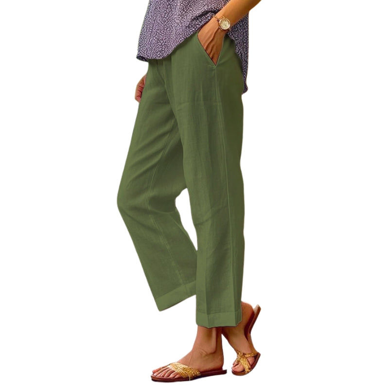 Azaria - Pantalon droit taille haute avec poches fonctionnelles