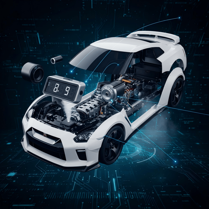 Gearglow - Réveil numérique avec affichage LED et sons de moteur simulés