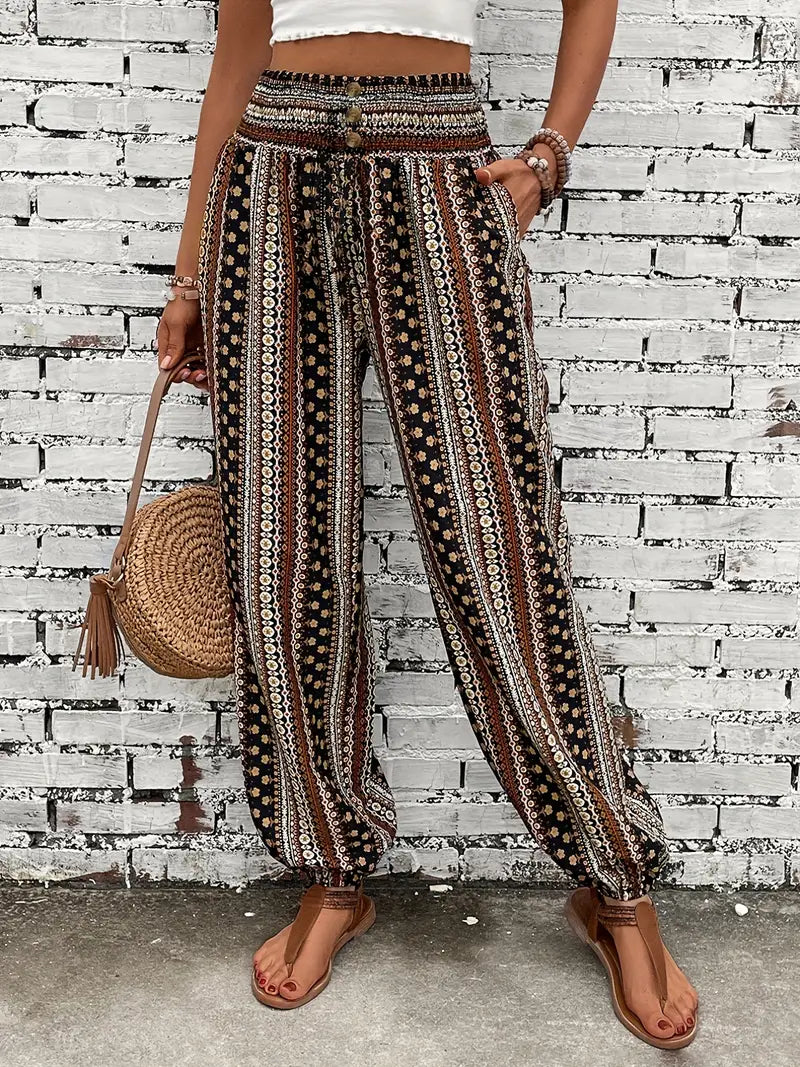 Emliy - Bohemian harem pants with functional side pockets
