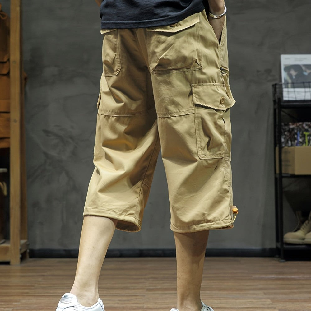 Sander - Pantaloncini Cargo con Vita Elastico e Tasche Multiple
