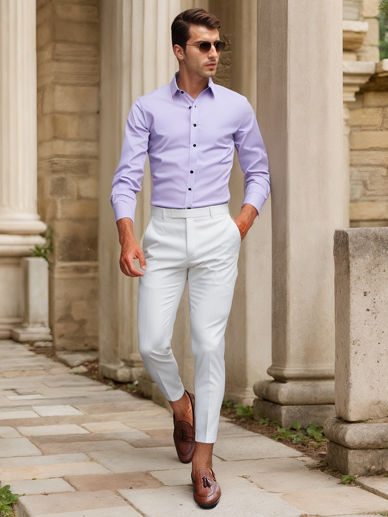 Luca - Slim Fit Shirt with Striped Collar