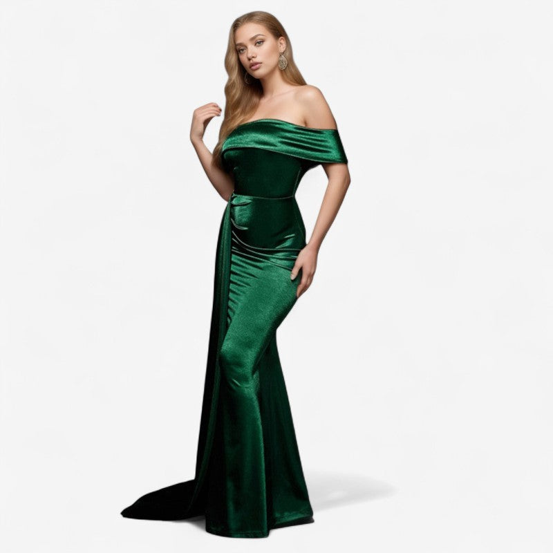 Jessica - Rochie fără Umeri cu Croială Slim