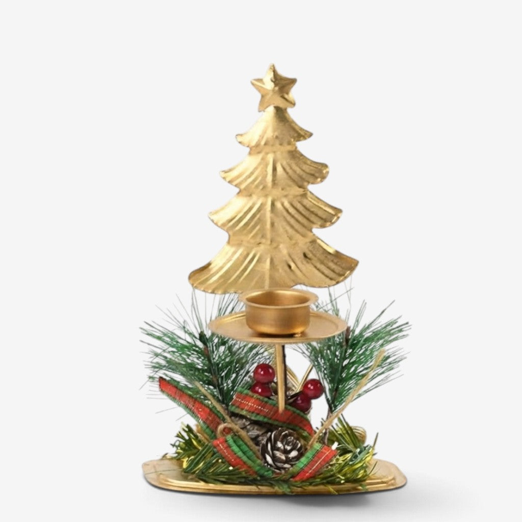 HolidayGlow - Iron Candle Holder With Festive Motifs