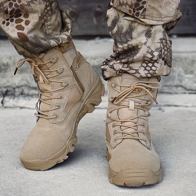 Lukas - Non-slip combat boots with quick side zipper