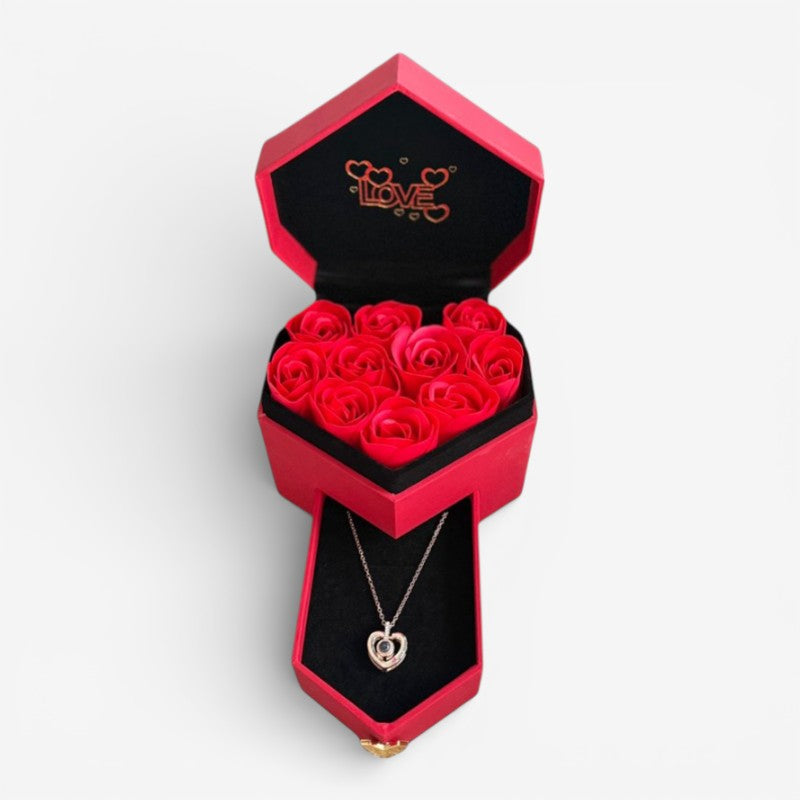 Regalo per la Festa della Mamma | Scatola per Gioielli con Collana Ispirata al Cuore