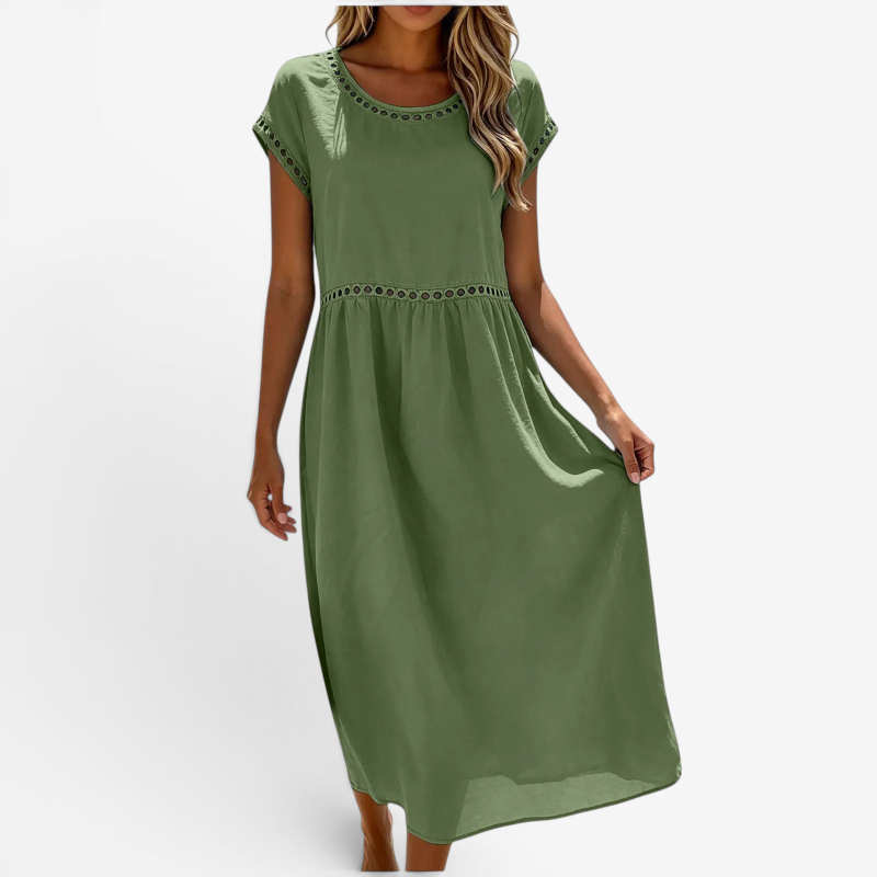 Women’s Crew Neck Short Sleeve Maxi Dress