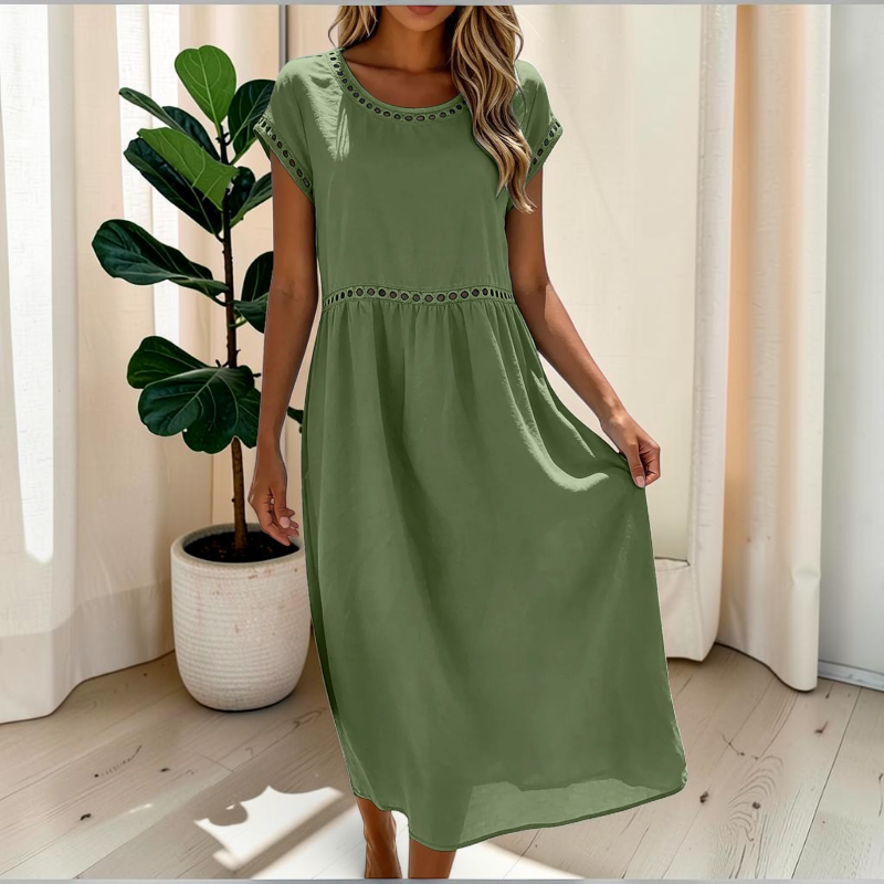 Women’s Crew Neck Short Sleeve Maxi Dress
