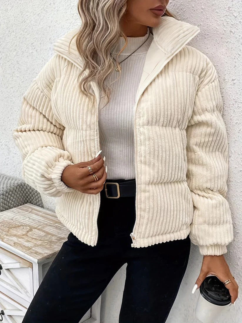 Elara - Oversized padded puffer jacket with front zipper