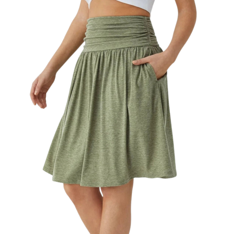 Victoria – Jupe courte taille haute avec volants et poches