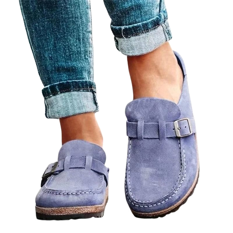 Elena - Trendy loafers with round toe and buckle detail