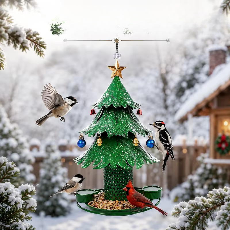 Perchwood - Tree-Shaped Bird Feeder With Metal Frame
