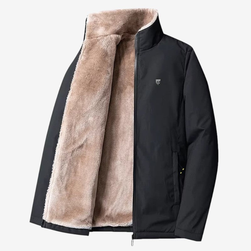 William – Long sleeve zip-up jacket with stand-up collar