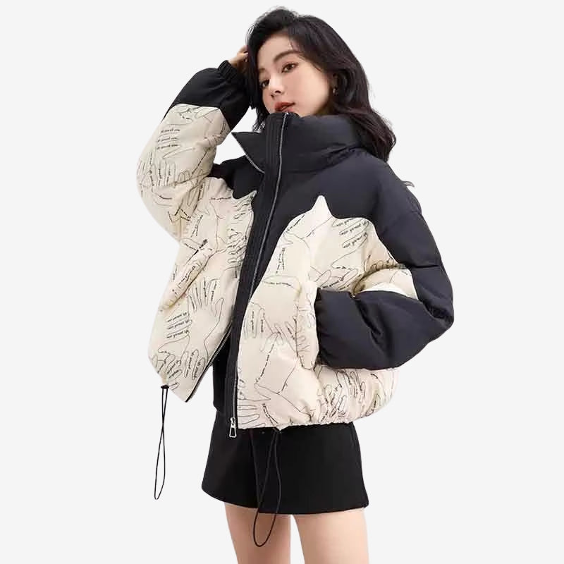 Olivia – Giacca stampata a maniche lunghe con cerniera e tasche