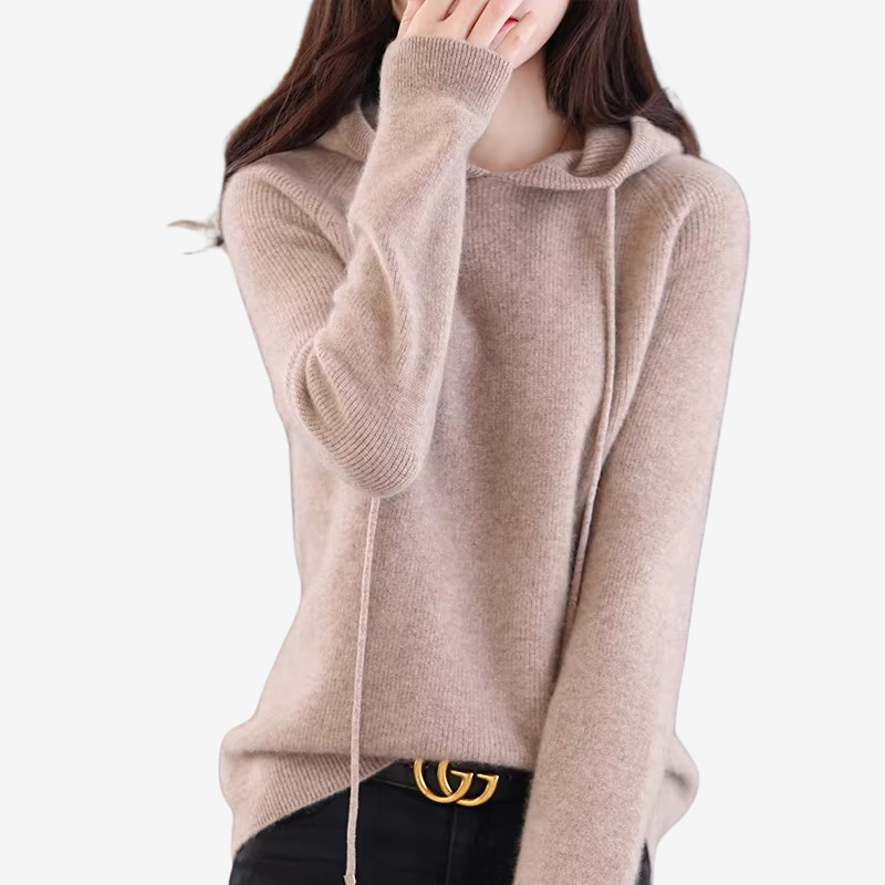 Sadie - Cardigan a maniche lunghe con cappuccio regolabile