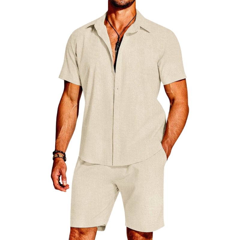 Jacob - Ensemble Décontracté Deux Pièces avec Shorts et Chemise à Manches Courtes