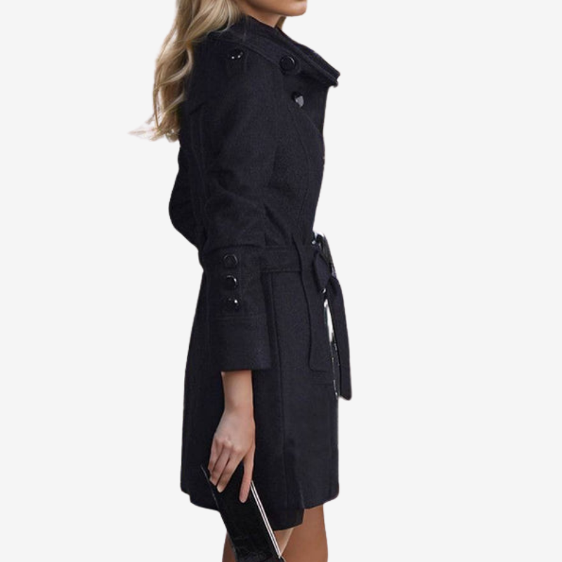 Ophelia - Long sleeve coat with belted waist