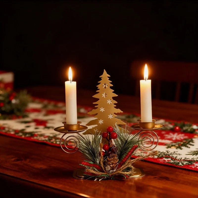 HolidayGlow - Iron Candle Holder With Festive Motifs