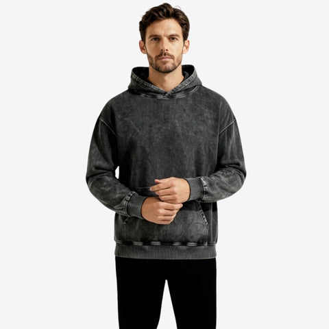 Jasper – Long Sleeve Hoodie With Ribbed Cuff And Pockets