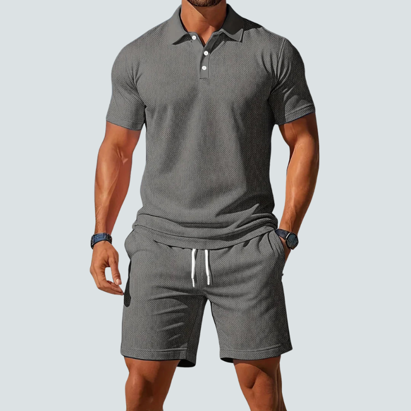Men's 2 Piece Polo Shirt and Shorts Set