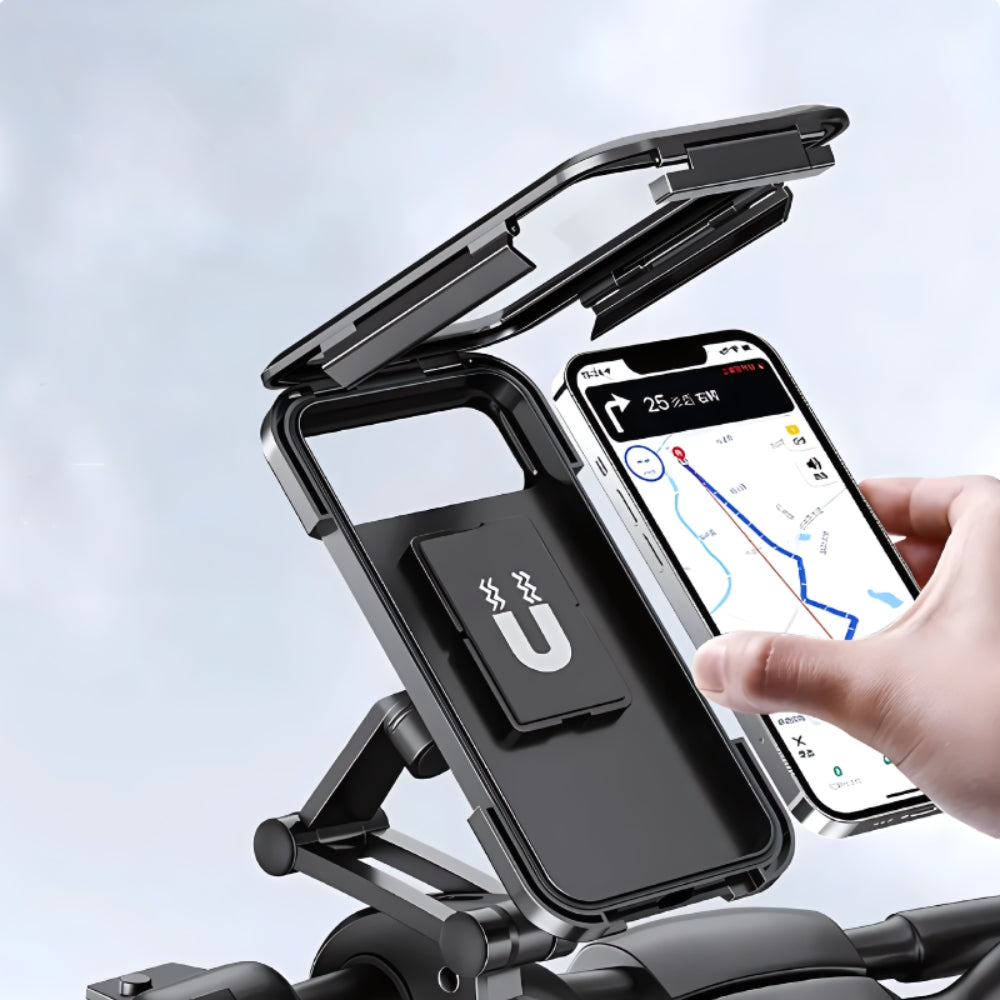 GearHold - Supporto impermeabile per telefono GPS con visione a 360° e fissaggio sicuro al manubrio