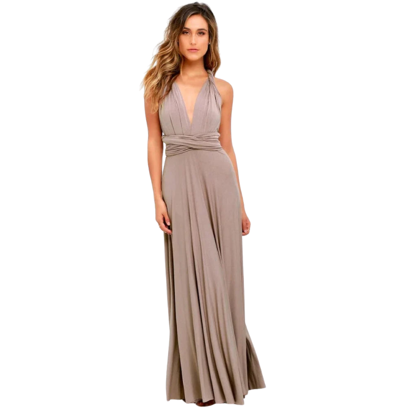 Ariana – Robe maxi portefeuille avec silhouette fluide et fermeture à nouer réglable