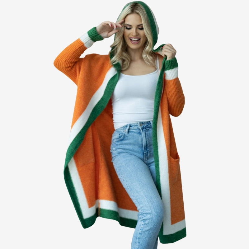 Lunara – Long open front jacket with long sleeves