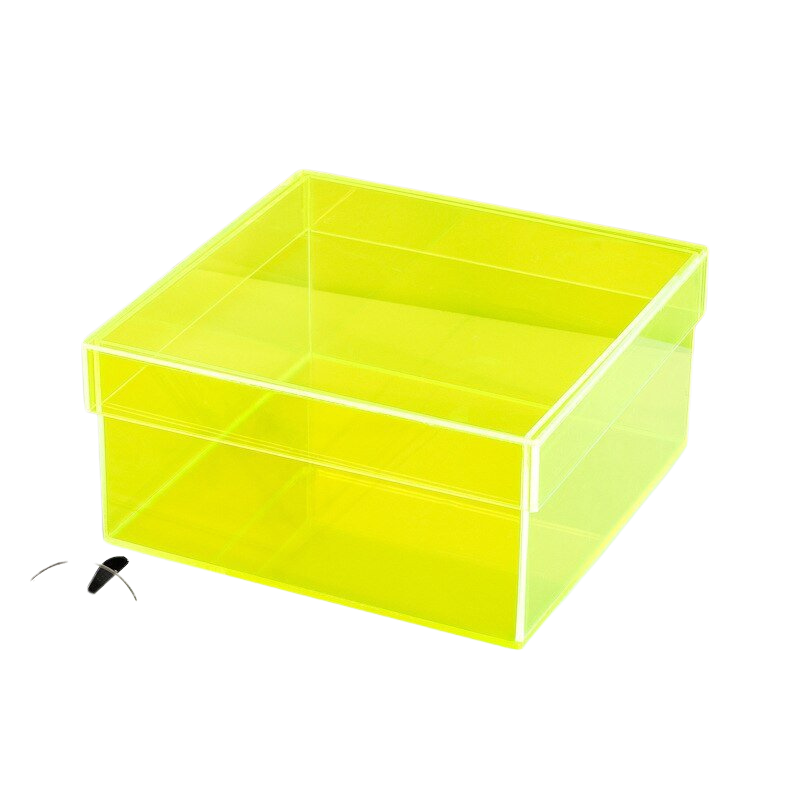 ClearNest – Scatola Portaoggetti Acrilica Colorata con Coperchio e Design Impilabile