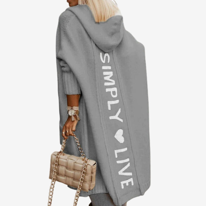 Abigail - Long sleeve hooded cardigan with open front