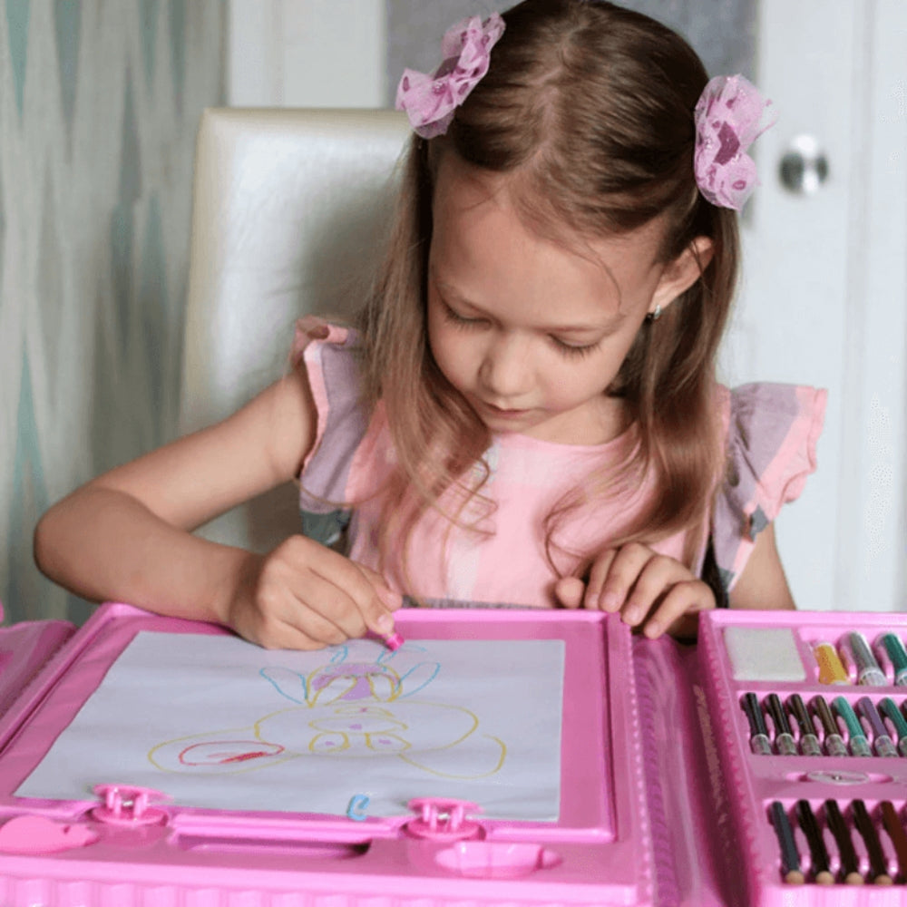 CraftiKidz – Kompletny zestaw 208 przyborów do rysowania dla początkujących twórców i młodych artystów