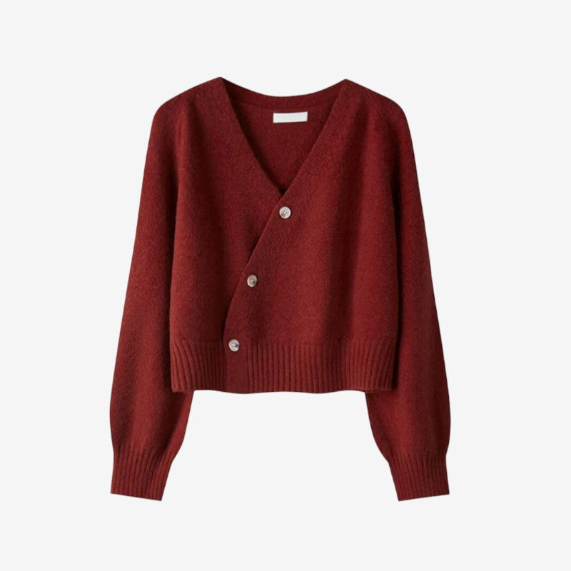 Amelia – Long Sleeve Cardigan with V Neck and Buttons